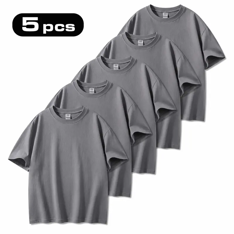 5-Pack: The more you buy, the lower the price. Stock up on Men's Black Crew Neck T-Shirt, Short Sleeve, Comfort Fit undershirts, basic T-shirt, Polyester Basic Tee, Easy Care, Durable Menswear Top, suitable for outdoor activities, Father's Day gift, summe