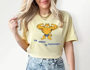 I'm Immune to Propaganda Garfield Shirt, Cartoon Shirt, Movie Quote Shirt, Garfield Lovers Gift, 90s Movie Shirt