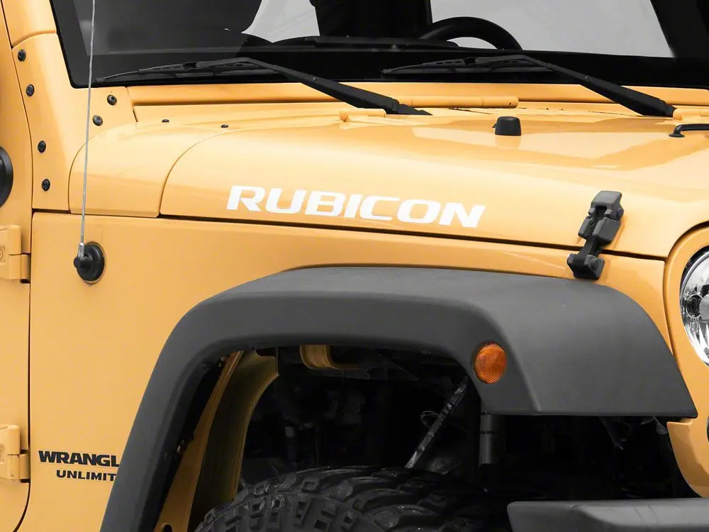 RedRock Self-Adhesive Vinyl Film Car Hood Decal Set for 07-18 Jeep Wrangler JK Rubicon JK Models, White, Wrinkle Resistant, Bubble-Free, Long Wearing, Smooth, 8-Year Durability, Hood Decoration
