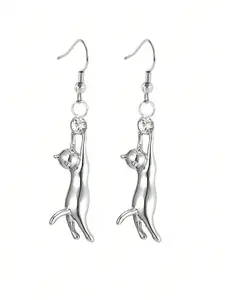 1 Pair Cute Cat Drop High Quality Dangle Earrings For Women, Exquisite Jewelry Gift For Valentine's Day Gift Wedding Engagement Anniversary Party Jewelry