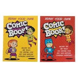 8 1/2" x 11" 28 pg. Draw Your Own Superhero Comic Book Paper Journals - 12 Pc.