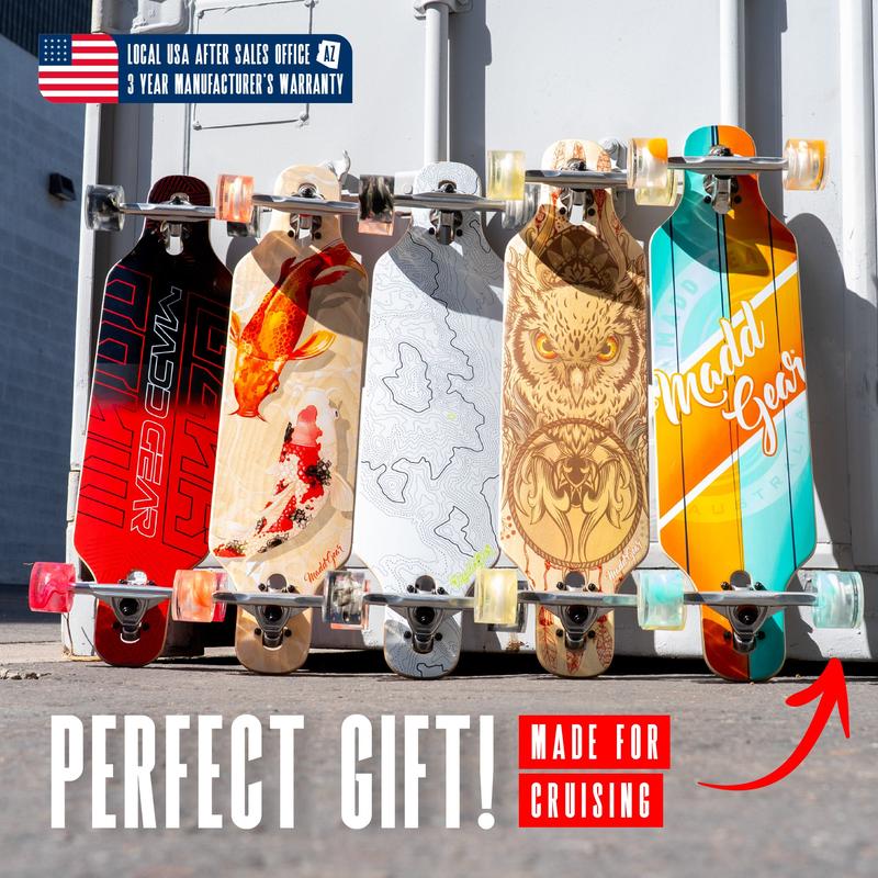 Cruiser Skateboard for Teens & Adults – 31" Drop Through Longboard with Smooth 70mm Wheels – Madd Gear - Tranquil