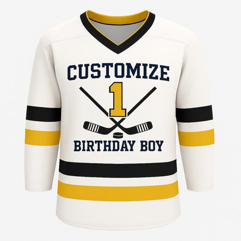 Custom Hockey Jersey, Personalized Birthday Ice Hockey Shirt with Name & Number, Unisex Youth to Adult Sizes, All Colors Available