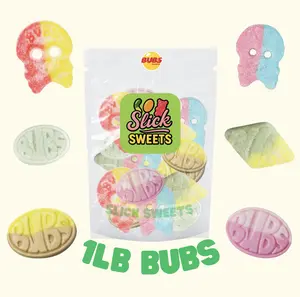 Bubs 1lb Authentic Swedish Foamy Soft Candy Skulls Ovals Classic Nostalgic Treats Sweet Delight Banana Sour Tutti Frutti Bubblegum Flavor