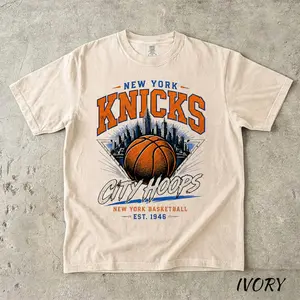 Comfort Colors Vintage NY Basketball Tee, City Hoops Graphic, Retro NYC Skyline Top, Knicks Fan Apparel