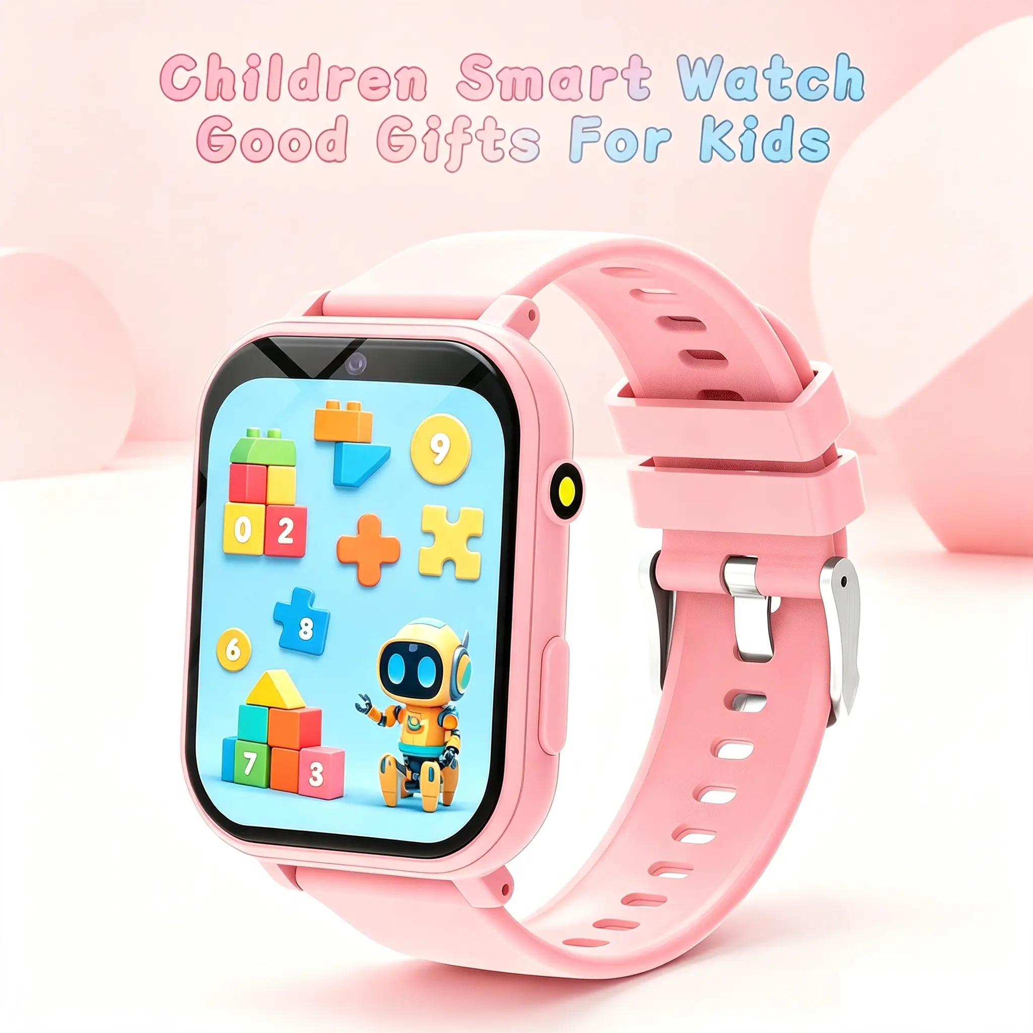 2026 New Kids' Wearable Smart Watch for Smartphones - HD Touch Screen, 12 Educational Games, Camera, Step Counter, Alarm, Stopwatch, Calculator, Flashlight for Daily Use