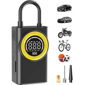 Tire Inflator Portable Air Compressor,150 PSI Cordless Air Pump for Car Tires with Digital Pressure Gauge & LED Light,5X Faster Portable Tire Inflator for Car,Motorcycle,Bike,Ball