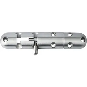 Slide Bolt Latch,Shed Door Latch Gate Latches Safety Slide Bolt Lock Latch Hardware 5 Inch,SUS304 Stainless Steel Barrel Bolt Latch,Brushed Nickel