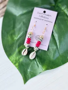 Beaded Cowrie Shell Dangle