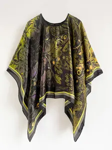 Women's Animal Print Cape Shawl, Boho Style Shawl, Casual Soft Comfortable Shawl for Daily Wear, Fashion Accessories for Women & Girls