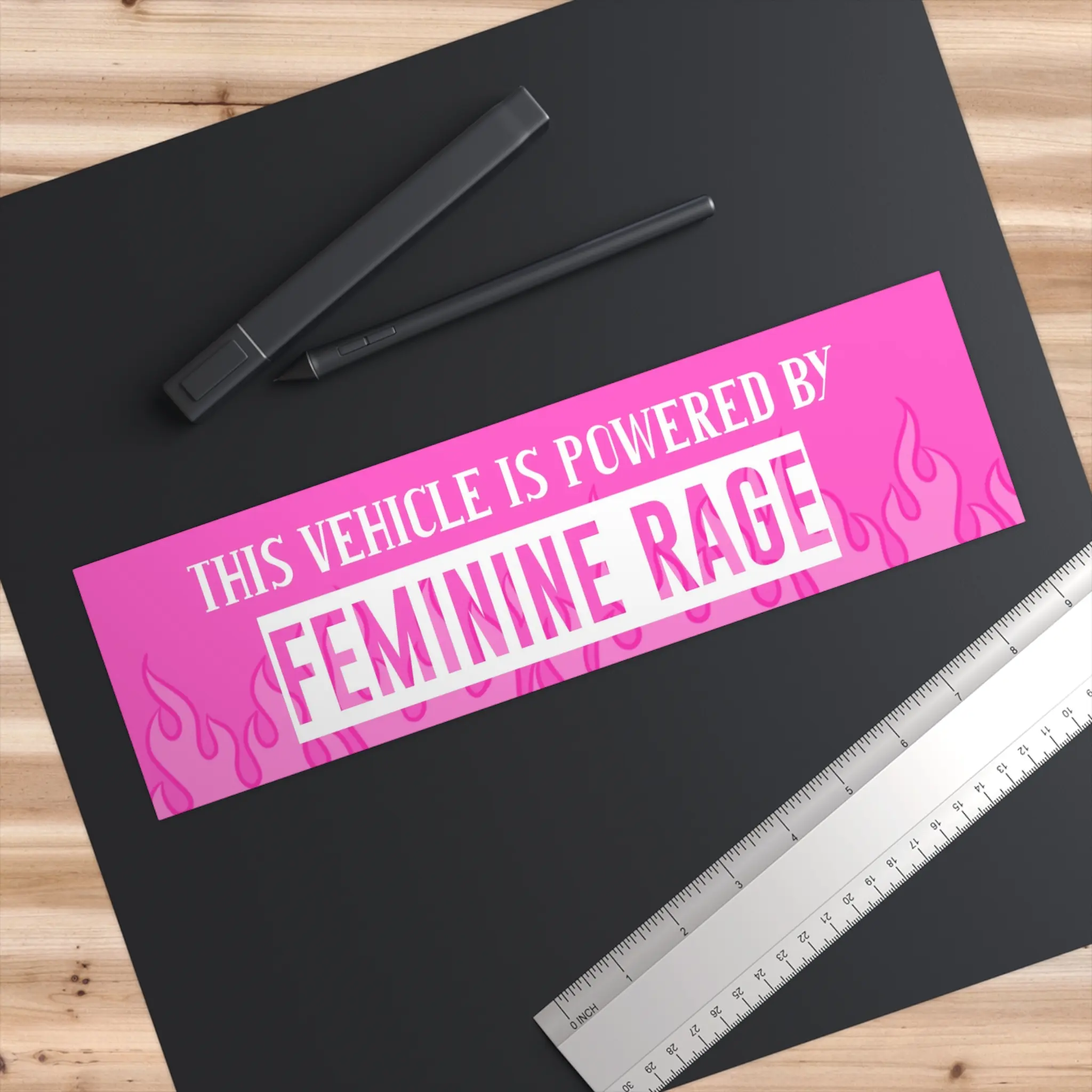 Feminine Rage Bumper Stickers - Girl Power, Feminist Art, Feminism Gifts, Activist Accessories, Rebellion Decals