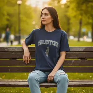 Palestine Varsity Print Shirt Blue
