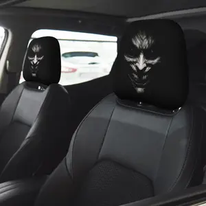 Horror Movie Print Car Headrest Cover, Durable Car Interior Accessories, Decoration, Easy To Install Car Headrest Cover for Cars, Trucks, SUVs, Vans
