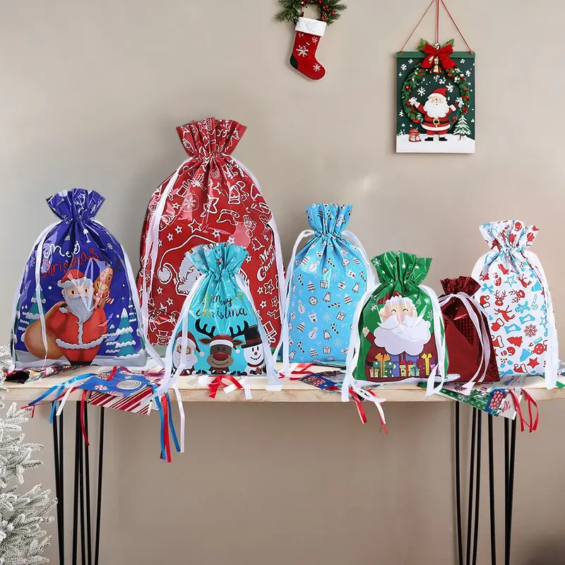 55-piece Christmas Gift Bags & Tags Set Holiday Reusable Wrapping Bags Perfect for Festive Gifting