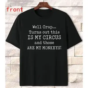Men’s Comfortable Cotton TShirt with Circus Monkeys Slogan