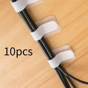 10pcs Data Cable Insertion Line Magic Tape Organizer, Portable Storage And Organization Of Home Plug-in Line, Digital Line, Cord Organizer