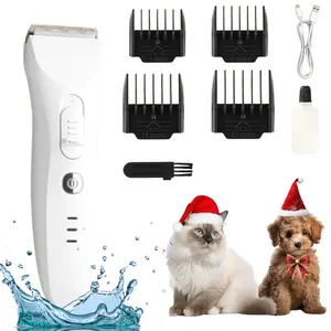 Rechargeable Pet Grooming Kit, 1 Set Pet Hair Trimmer & Accessories, Professional Low Noise Pet Grooming Tool for Dogs & Cats