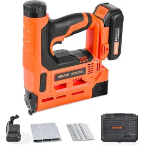 VEVOR Electric Nail Gun, 2-in-1 Staple Gun Brad Nailer, 18 Gauge 5/8 inch, Stapler Brad Nailer with 1000 Pcs Staples and 1000 Pcs Brad Nails, Non-Slip Rubber Grip, for Woodworking and DIY ProjectsVEVOR Super Brand Day