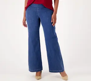 NYDJ Sculpt Her Denim Pull-On Teresa Wide-Leg Jeans- Waterfall