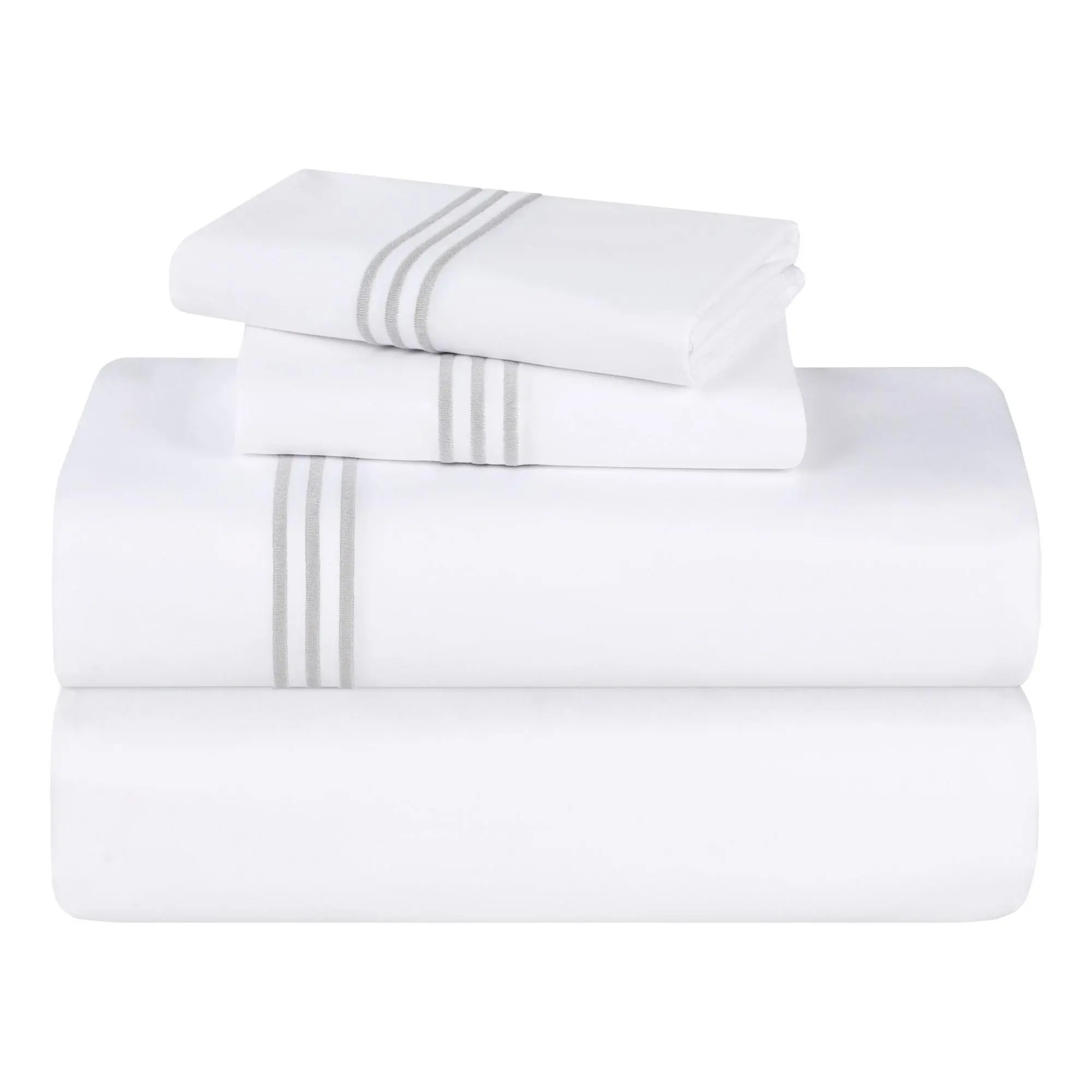 Superior Chain Links Cotton Embroidered Bed Sheet Set-Queen