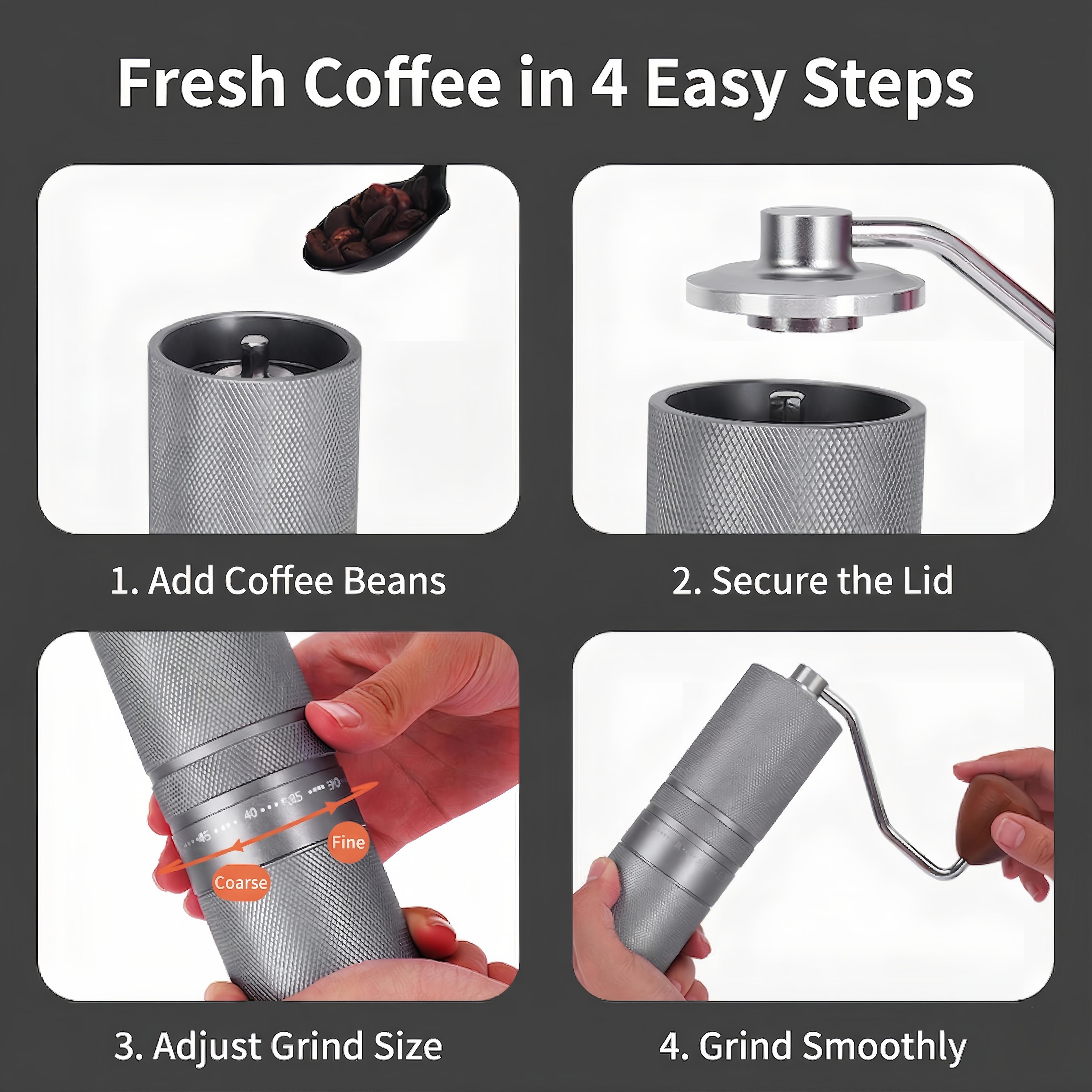 Dwell Home Barista Hand Mill | Heavy-Duty Metal Grinder & 7-Core Burr Coffee Portable