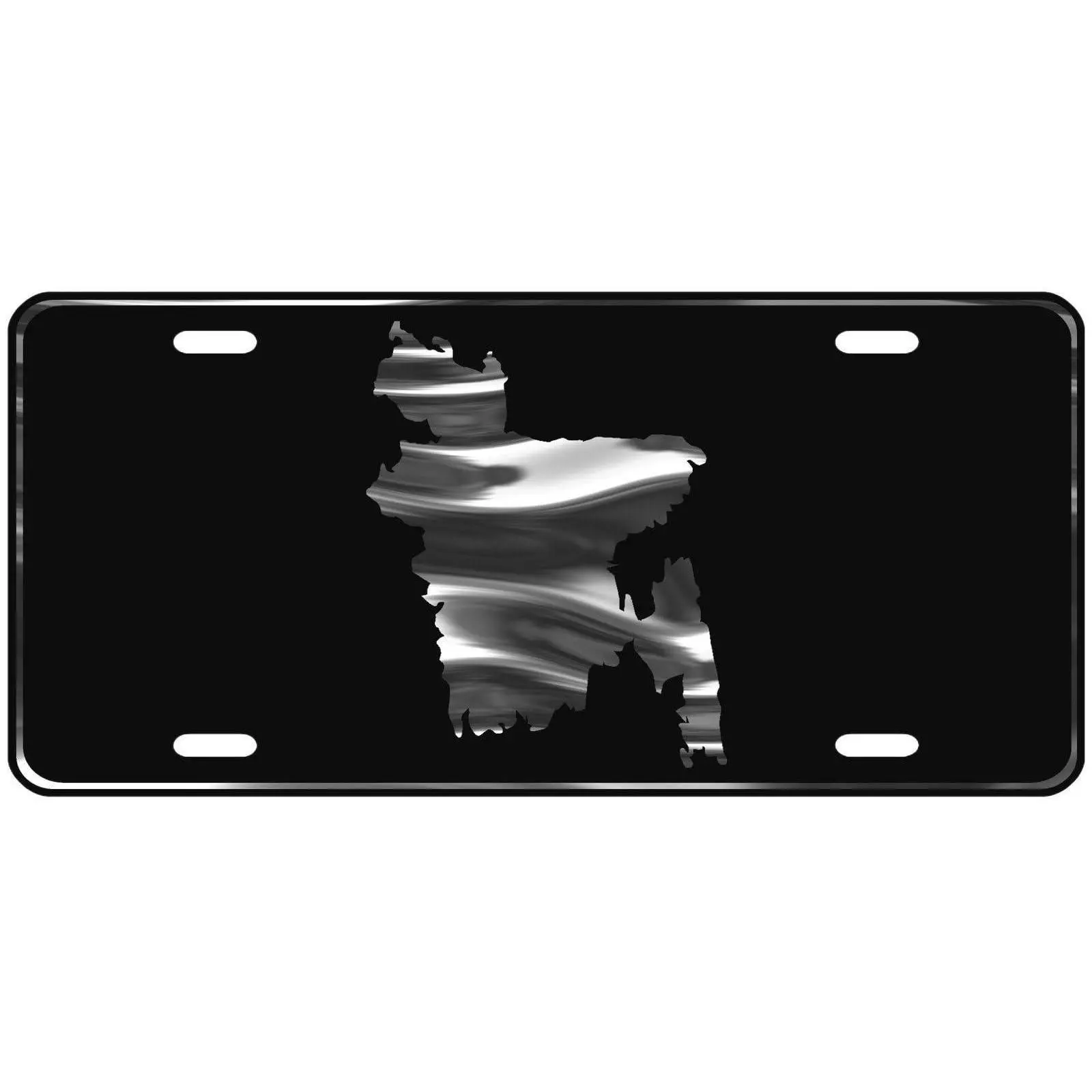 CustoMonsterDesigns Bangladesh Map Heavy Duty Aluminum License Plate