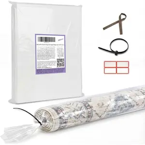 Giant Plastic Rug Storage Bag with Zip Tie, 4.5 Mil Heavy Duty Fits Rug up to 9'x12',  for Moving, Packing and Shipping