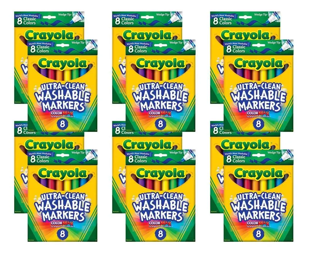 Crayola¨ Washable Wedge Tip Markers (12 Pack)
