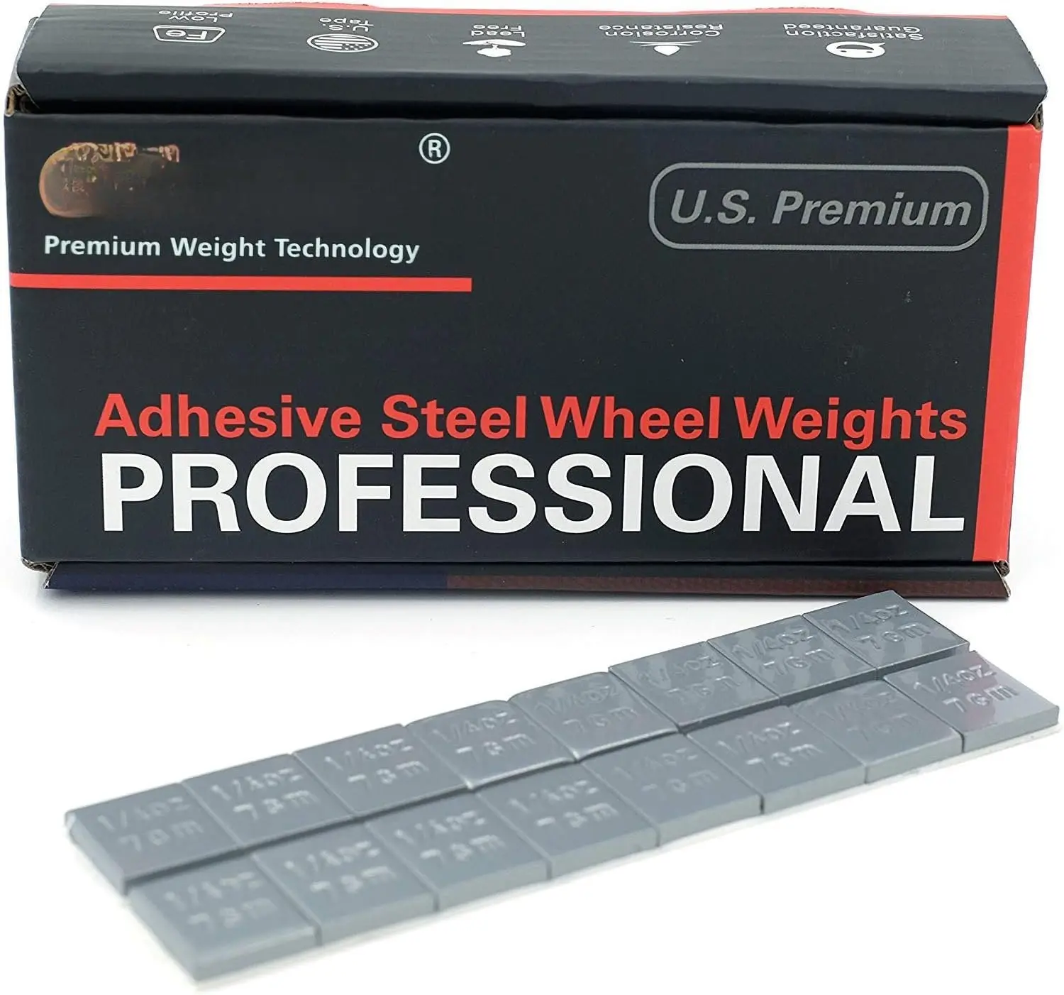 1/4 oz Grey EasyPeel Galvanized Steel Corrosion Resistant Adhesive Stick-On Wheel Weights Multipack (240pcs/Box, 60 oz Total, 240 Segments) - U.S. OEM Quality, Accurate Weight, 4-Season, 30 Strips, 8 Segments/Strip, for SUVs, Low Profile Tires