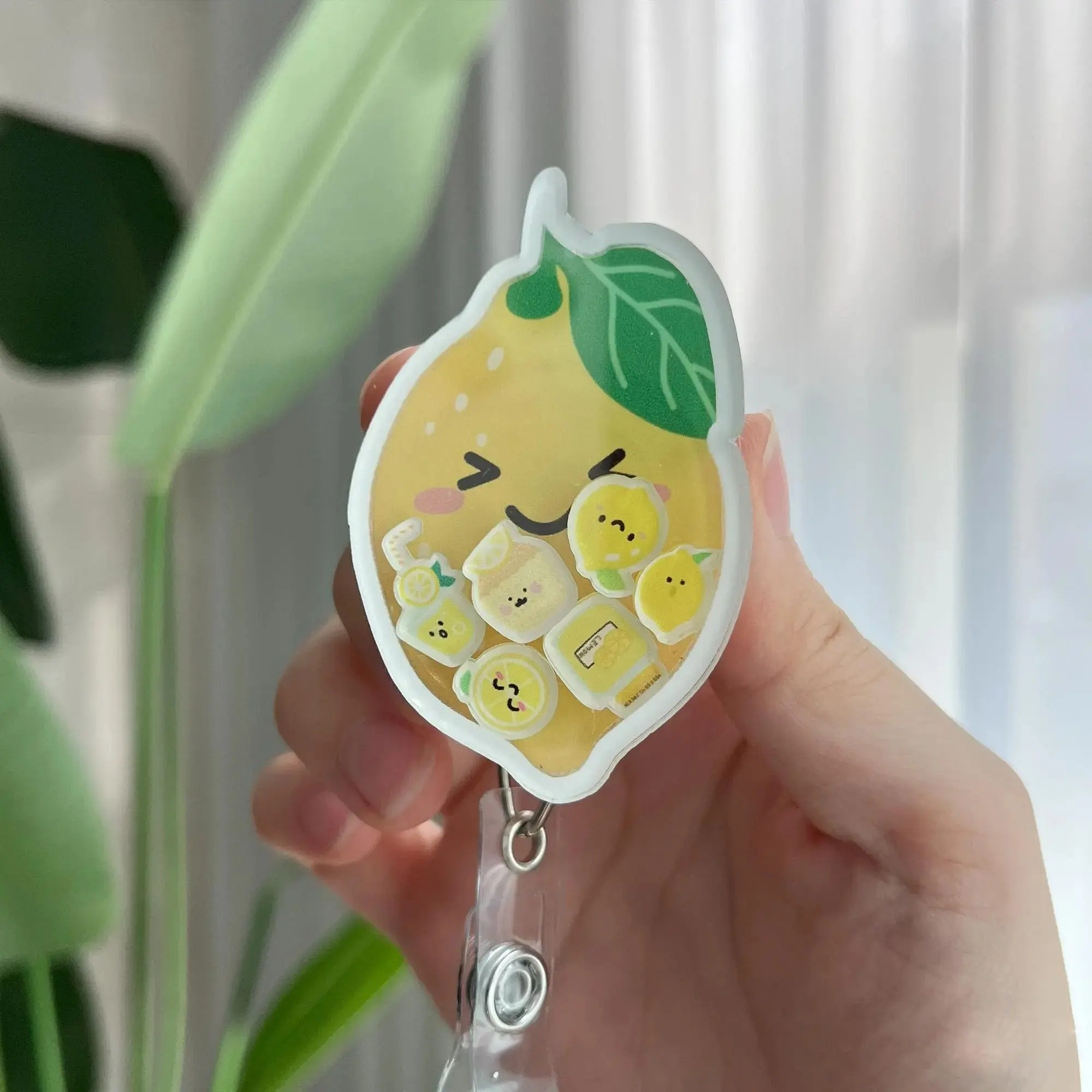 Lemon Shaker Badge Reel, Nurse ID Badge Clip, Cute Retractable Badge Holder, Fun Healthcare Worker Gift