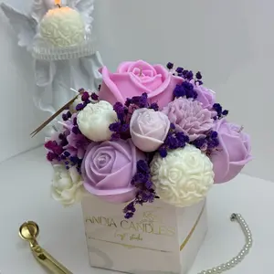 Beautiful Candle Bouquet Gift Set – Perfect for Stylish Décor, Weddings, or Gifting – Includes Holder, Lighter