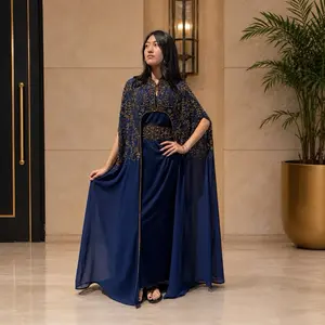 Luxury Abaya - Elegant Caftan with Gold Embroidery and Flowing Design for Special Occasions  Butterfly Style