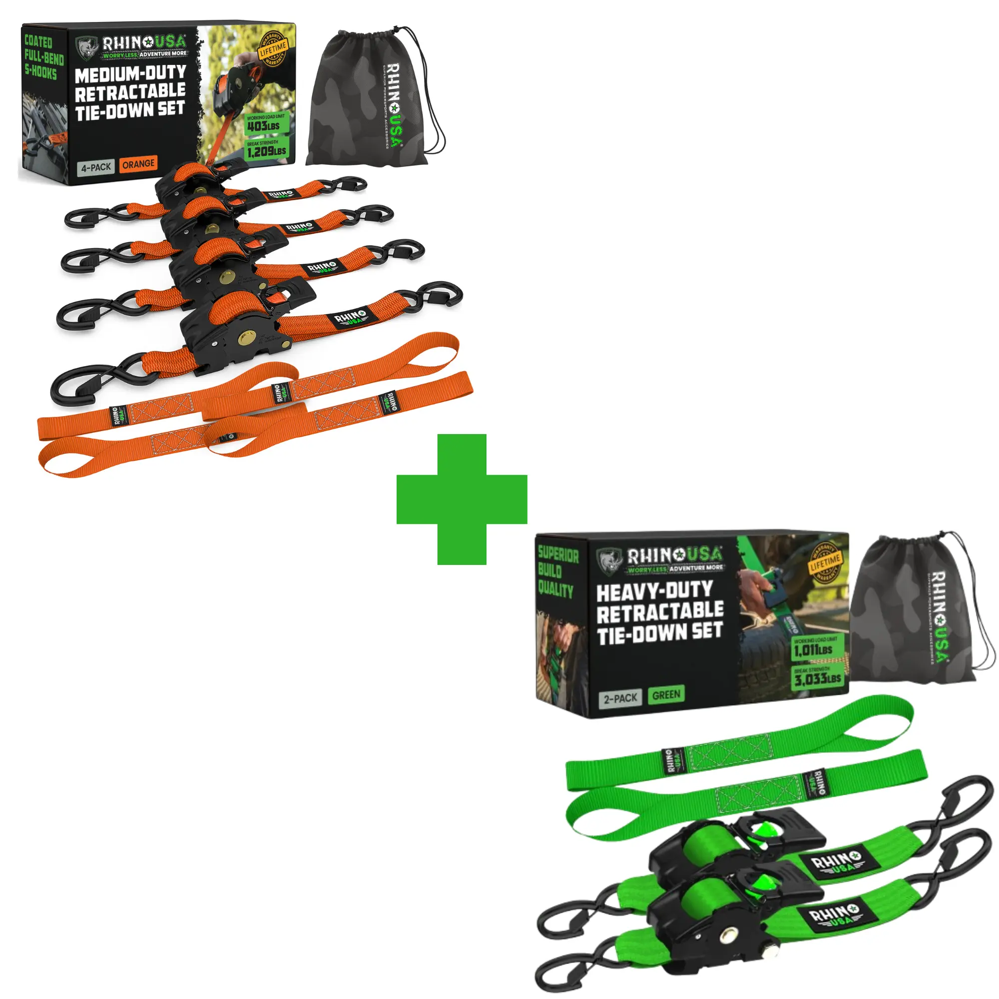 1” ORG 4pc + 2” GRN 2pc