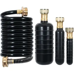 Drain Bladder Kit for Clogged Drains, Drain Unclogger Tool with 10FT Retractable Hose - Includes Shut-Off Valve & Brass Faucet Adapter - Drain  Alternative for 1" to 6" Pipes (Sink, Shower, Pool)