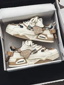 Men's Trendy Low-Top Skate Shoes, All-Season Thick Sole Casual Sneakers, Student Campus Running Shoes, Street Style, Colorblock Sneakers, Chunky Casual Sneakers