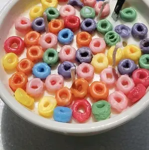 Cereal Bowls Decor Candles with Real Spoon Aromatherapy Candle Mimics Your Regular Cereal Experience for Sensory Treat Perfect for Cereal Lovers