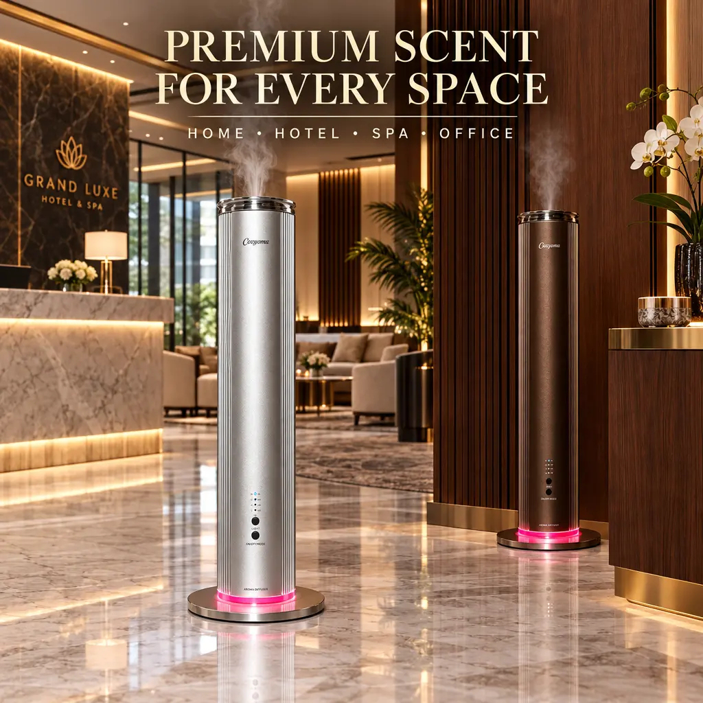 Cozaxomu Modern Hotel-Style Aromatherapy Diffuser - App-Controlled Wireless Rechargeable Device with Colorful LED Lights, Eco Oil Set for Home Ambiance (Indoor Recreation Gear), Aromatherapy Diffusers