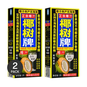 2 Pack Coconut Palm Hainan Coconut Milk 33.8 fl oz Each - Authentic Chinese Coconut Juice, National Banquet Drink