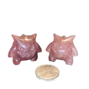 Strawberry Quartz Gengar Strawberry Quartz Pokemon Crystal Carvings