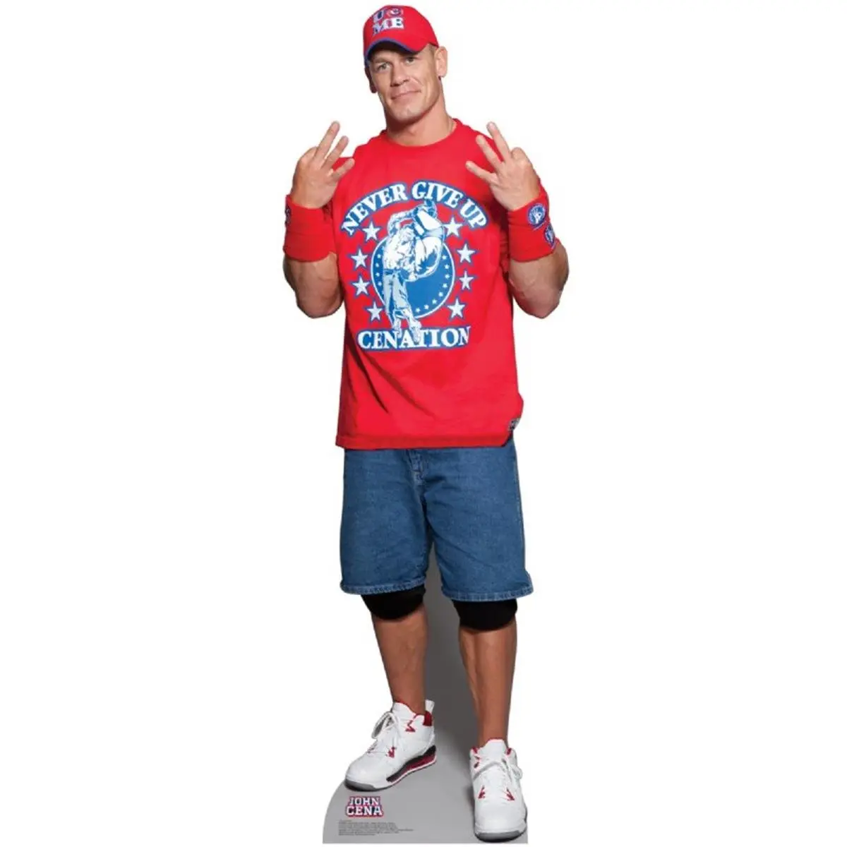 WWE John Cena Standard Foldable Standup Cardboard Cutout - 74" x 25", Durable Full-Color Laminated Home Decor, Home Supplies for Fans