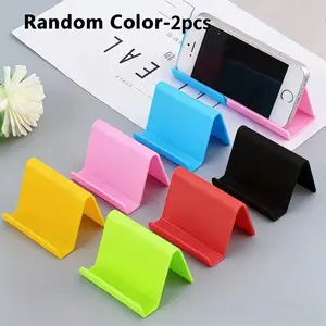 2-Piece Plastic Phone Stand Set, Cute Desktop Holder, Compatible with Most Phones and Tablets, Colorful Base, Ideal for Home and Office Use, Cell Phone Holder