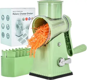Multifunction Rotary Cheese Grater with 5 Blades, Easy Vegetable Slicer for Everyday Cooking