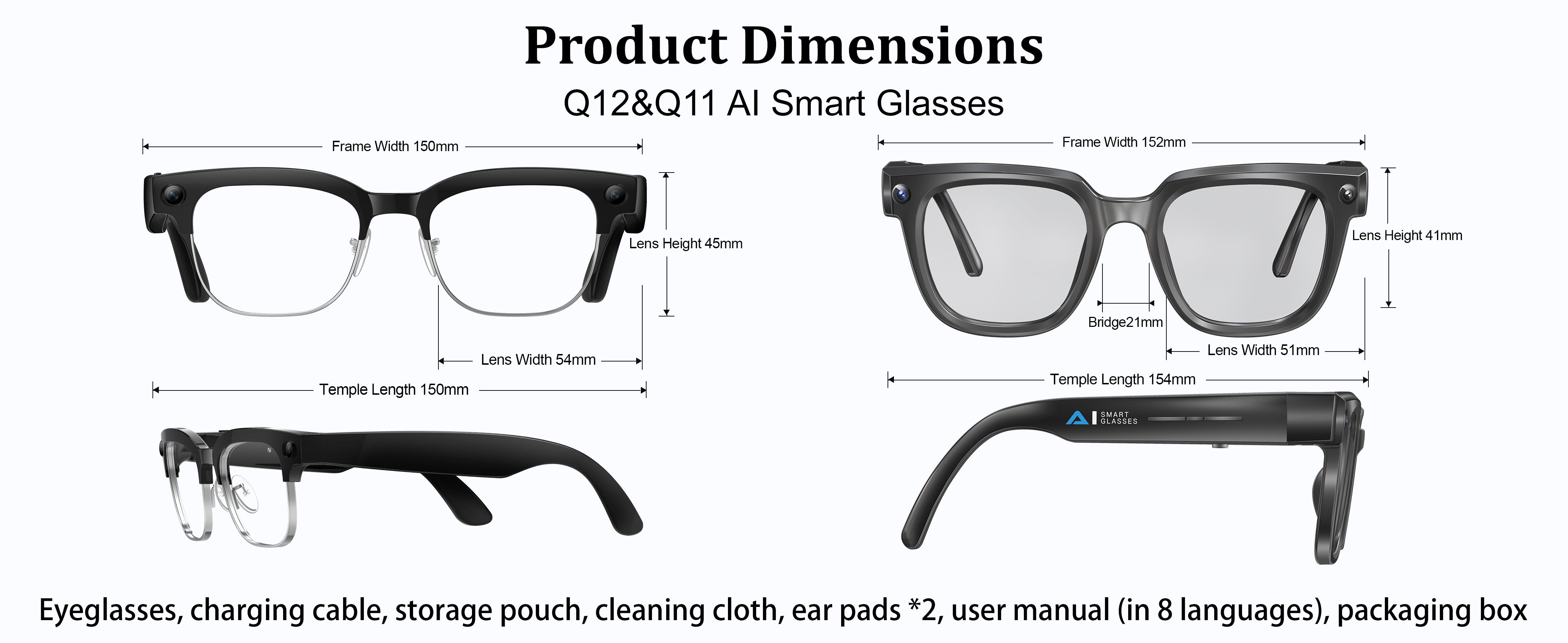 LUSBY Classic Smart Glasses - New Q12 Upgraded & Q11 AI Model, 8MP Photo/Video Recording, 160+ Languages Real-Time Translation, Photochromic UV400 Lenses, Bluetooth Wireless, Magnetic, Rechargeable Batteries, Hands-Free Business & Travel Wearable LUSBY Classic Smart Glasses - New Q12 Upgraded & Q11 AI Model, 8MP Photo/Video Recording, 160+ Languages Real-Time Translation, Photochromic UV400 Lenses, Bluetooth Wireless, Magnetic, Rechargeable Batteries, Hands-Free Business & Travel Wearable