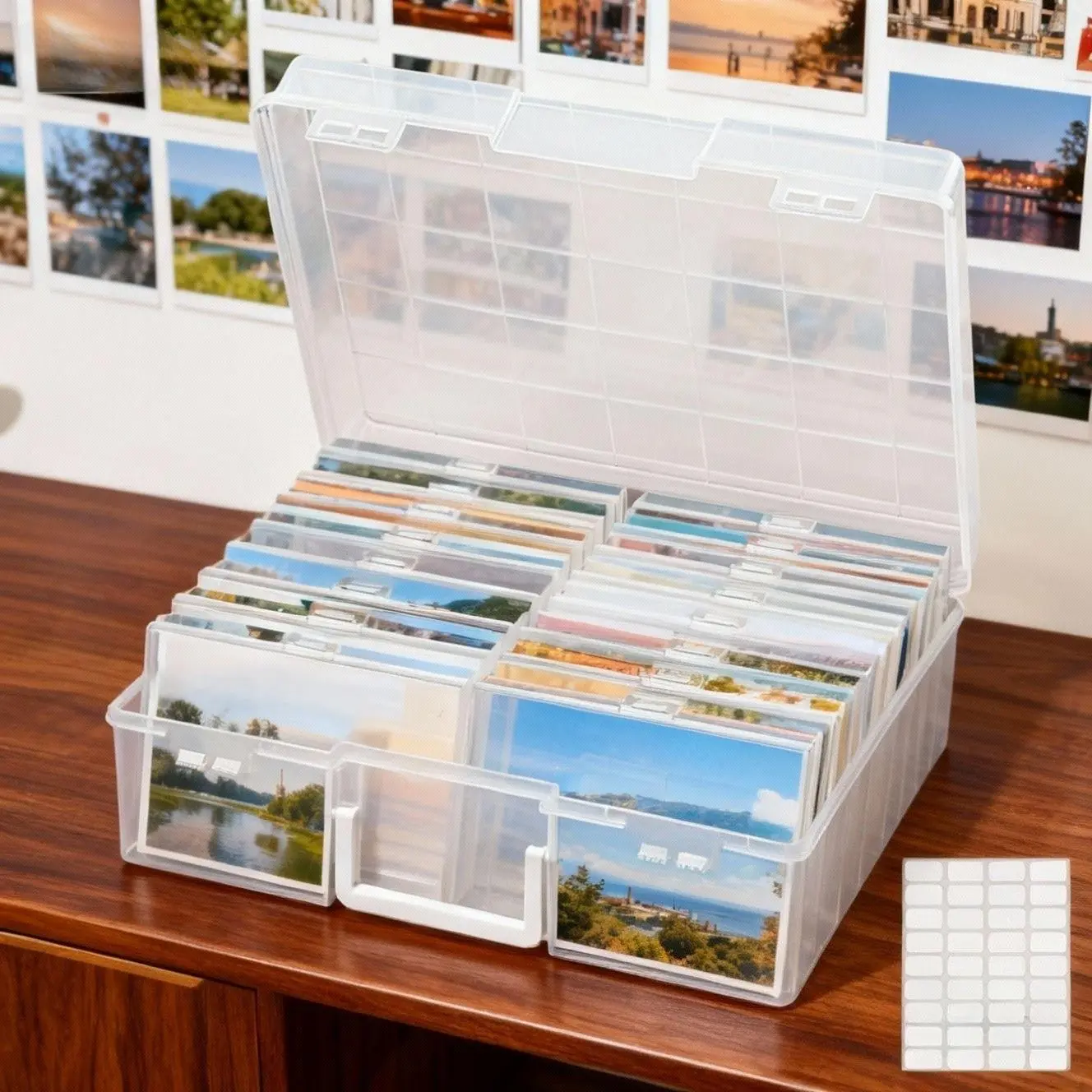 Lifewit 4x6/5x7 Photo Storage Box with  Inner Photo Keeper, Multicolor, Seed Organizer Craft Storage Box for Cards Pictures Stamps Office Supplies,summerwins