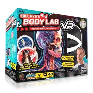 Bill Nye's BODY LAB VR Virtual Reality Human Body Kit - 12 Anatomy Model, Includes Stethoscope, Wearable Activity Set for Ages 8-12
