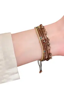 Boho Multilayer Beaded Adjustable Stackable Bracelet for Women, Elegant Jewelry for Parties and Daily Wear, Unique and Stylish Accessory