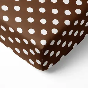 Bacati Butterflies & Ladybugs 100% Cotton Percale Fitted Crib Sheet – Dots – Pink/Fuchsia/Brown