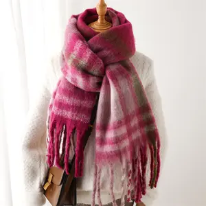 Korean Winter Imitation Cashmere Scarf Student Neck Thick Warm Shawl Men Women Popular Tassel Scarves Bufanda Blanket Thickening
