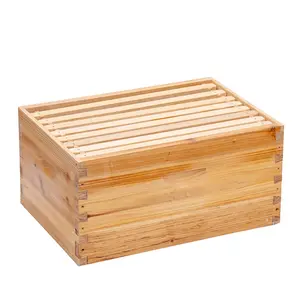 Maybee Hives 8/10 Bee Box 100% Beeswax Langstroth Beehive,Ceder wood Deep Bee Box and Medium Bee Boxes With Pine Wooden Frame and Beeswax Plastic Foundation for Beginners Beekeepers,Deep Brood Bee Box include  Honeycomb, Beekeeping equipment