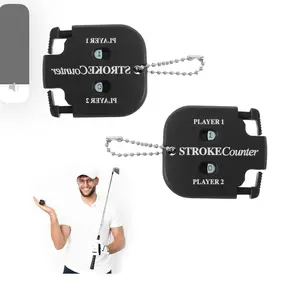 2Pcs Golf Score Counter, 2 Player Stroke Counter Golf Score Indicator, Mini Square Golf Score Counters, for Golf Game Scorekeeper Outdoor Sport Scoreboard